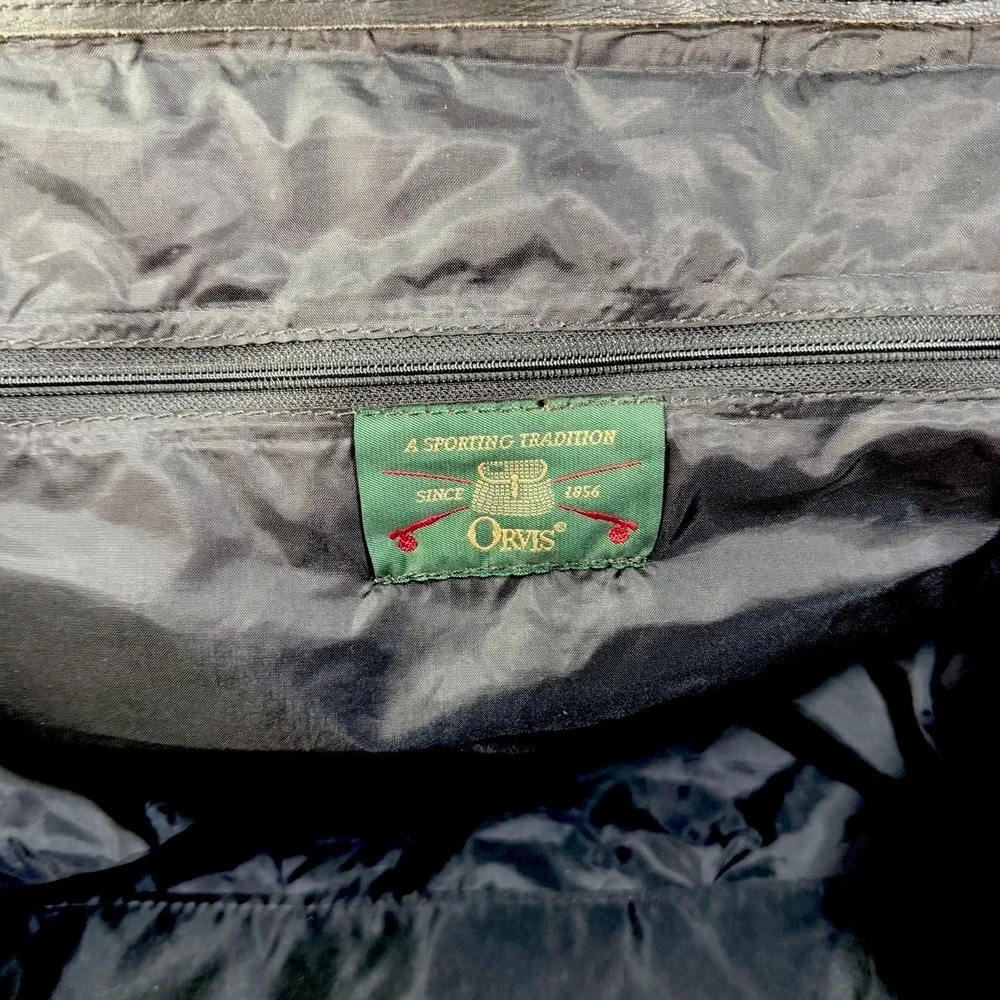 Vintage Orvis Leather Duffle Bag Weekender Crossbody Doctor Travel Carry On RARE